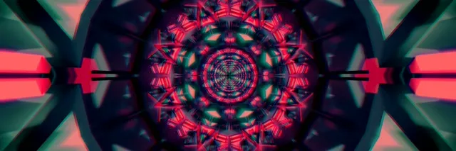Neon Tunnel Kaleidoscope Vj Loop 3:1 Triple Wide 60fps Screensaver