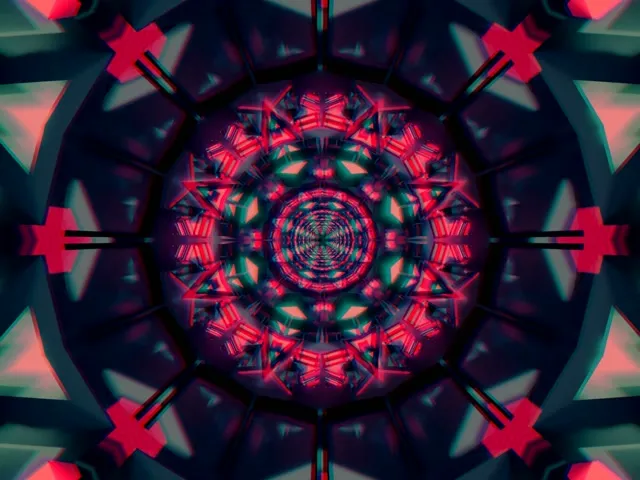 อุโมงค์นีออนกาไลโดสโคปดาว VJ Loop 4:3 คลาสสิค 60fps สกรีนเซฟเวอร์