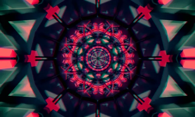 Neonový Tunel Kaleidoskop VJ Loop 5:3 Wide 60fps Spořič Obrazovky