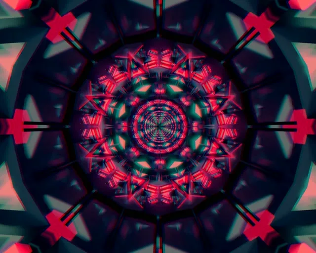 Túnel de Neó Caleidoscopi VJ Loop 5:4 Industrial 60fps Estalvi de Pantalla