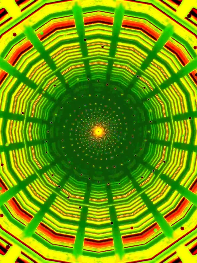 Neon Tunnel Pulsating Spiral Screensaver 3:4 iPad 60fps VJ Loop