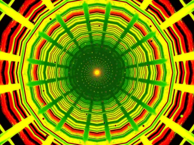 4:3 Classic 60fps Neon Tunnel Pulsating Red Vortex VJ Loop Screensaver