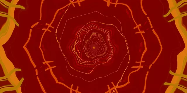 Neon Tunnel Octagon Vortex Gelb Rot 2:1 Univisium 60fps Bildschirmschoner VJ Loop