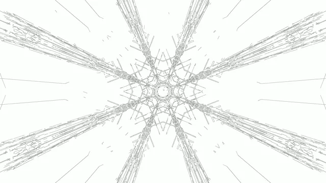 Biała geometryczna eksplozja gwiazdy z promieniującymi wzorami liniowymi w pętli VJ tunel neonowy 4K 60fps