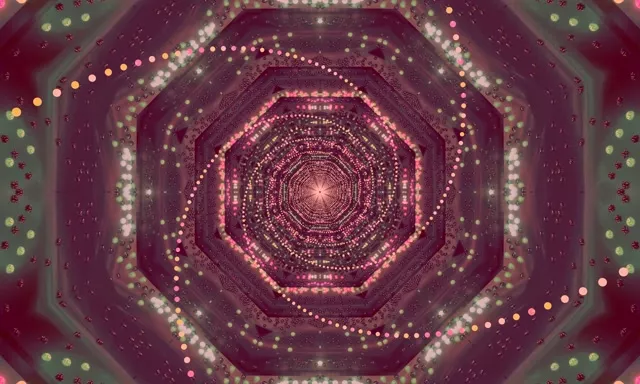 ネオントンネル スクリーンセーバー 5:3 ワイド 60fps ピンク オクタゴン VJループ PC ラップトップ