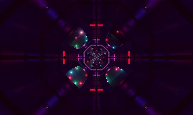 Неоновий тунель Screensaver 5:3 Wide 60fps Purple Red VJ Loop PC Laptop