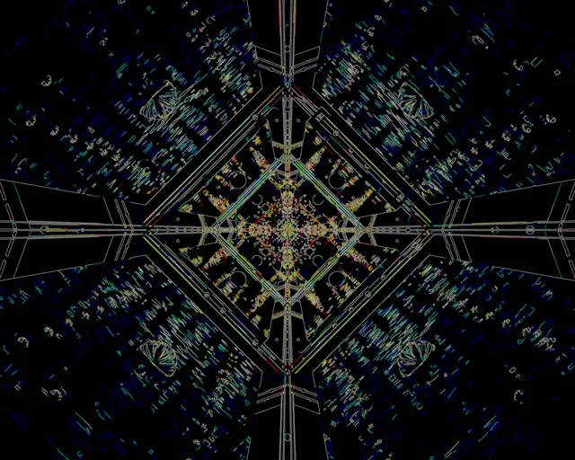 Tunnel ya Neon Hifadhi ya Skrini 5:4 industrial 60fps VJLoops Buluu Kijiometri Giza