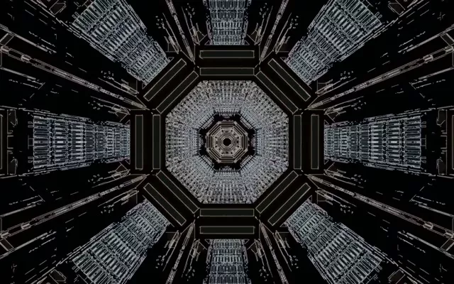 Neonski Tunel Zaslonski Varovalnik 60fps 16:10 MacBook Osmerokotnik Temni VJ Loop