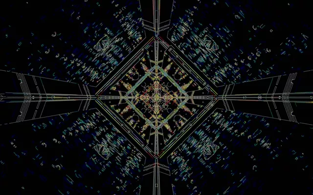 Neonowy Tunel Wygaszacz Ekranu 60fps 16:10 MacBook VJ Loop Niebieski Geometryczny