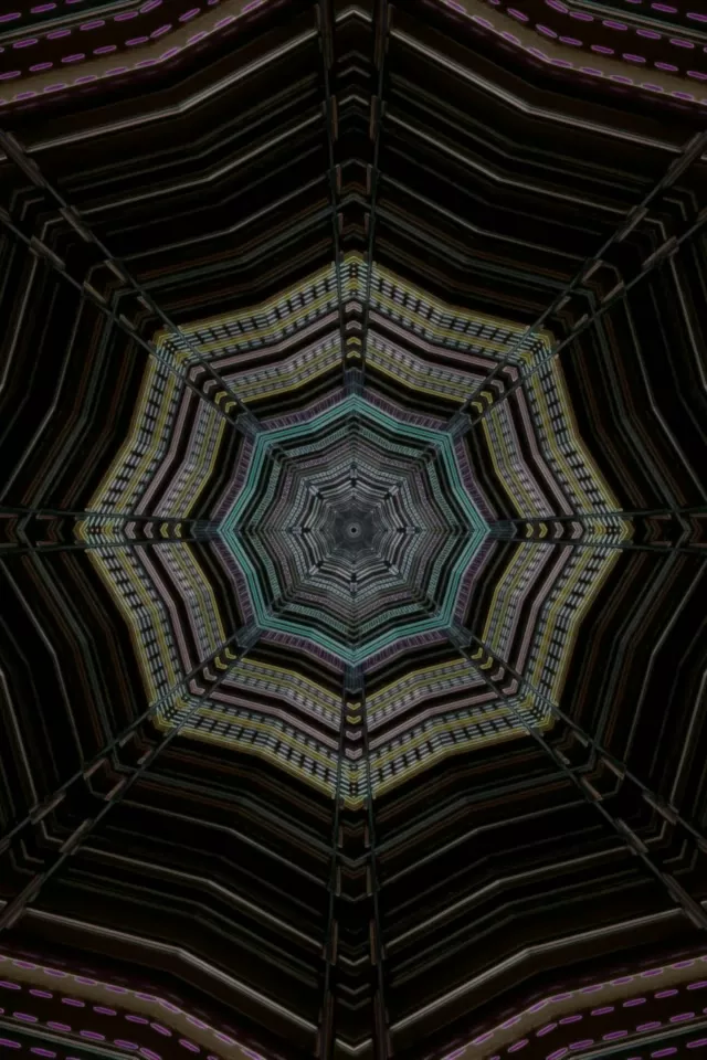 Neon Tunnel Screensaver 60fps 2:3 Photo Portrait Dark Geometric Vj Loop