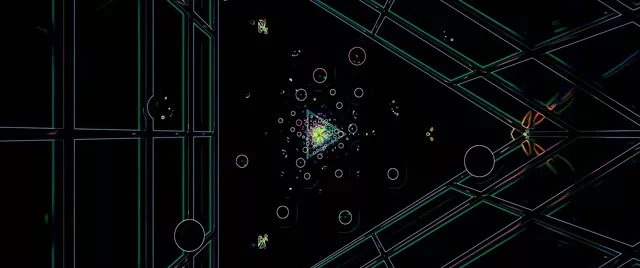 Neoninės Šviesos Tunelis Ekrano Užsklanda 60fps 2.39:1 Cinemascope VJ Loop Švytinti Apskritimai