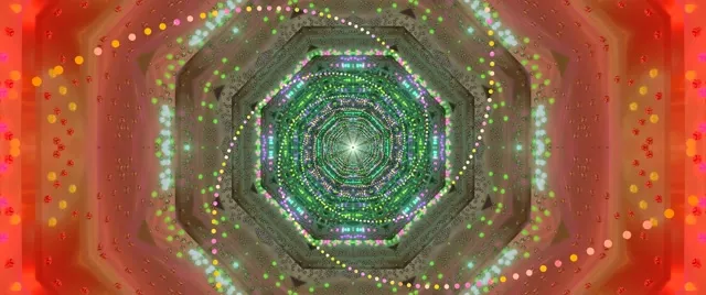 Neon Tonnel Sluimerskerm 60fps 2.39:1 Cinemascope VJ Loop Groen Agt-hoek