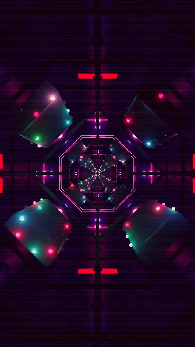 Neon Tunnel Bildschirmschoner 60fps 9:16 Reels Pink VJ Loop PC Laptop