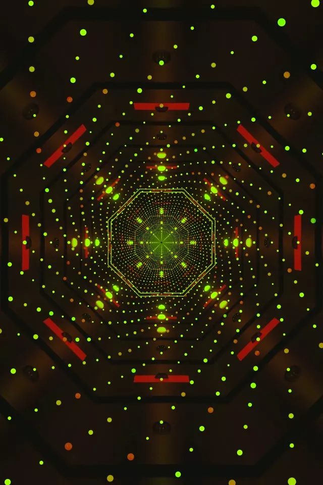 ネオントンネル スクリーンセーバー 60fps グリーン ドット VJLoops 2:3 フォトポートレート PC