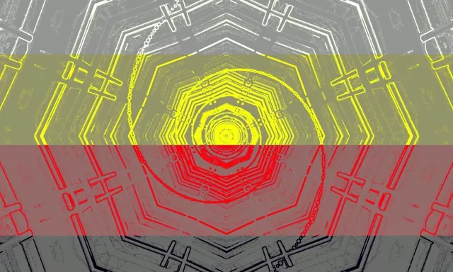 Neonový Tunel Azurový Zelený Pětiúhelník Vortex Vj Loop 5:3 Wide 60fps Spořič Obrazovky