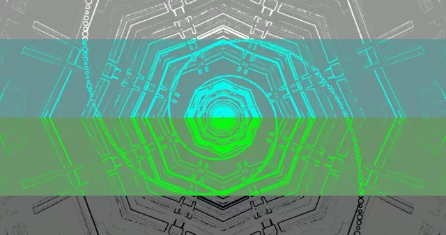 Neoon Tunnel Ekraanisäästja Tsüaan Roheline Viienurk 4K UHD 60fps VJ Loop