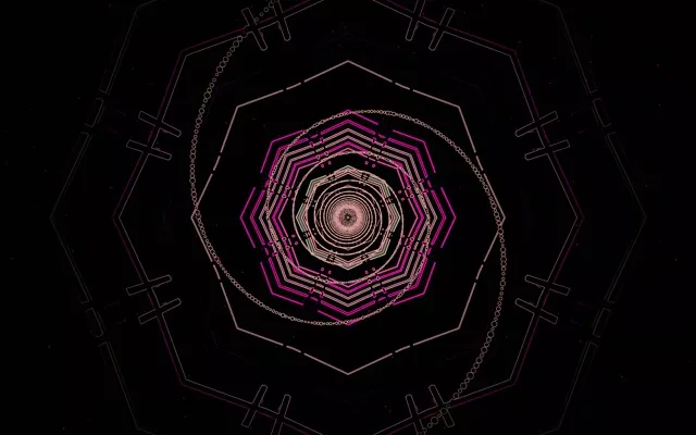 Neon Tunnel Octagon Vortex Vj Loop 60fps 16:10 Macbook Screensaver