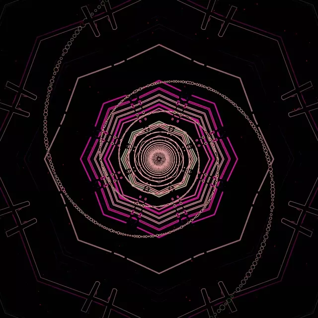 Neon Tunnel Octagon Vortex Vj Loop 1:1 Square 60fps Screensaver