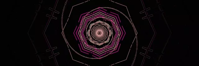 Neon Tunnel Oktagon Hvirvel VJLoops 3:1 Triple Wide 60fps Pauseskærm