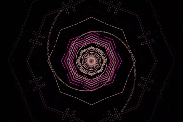 Neon Tunnel Kahdeksankulmio Pyörre VJ Loop 3:2 Surface 60fps Näytönsäästäjä