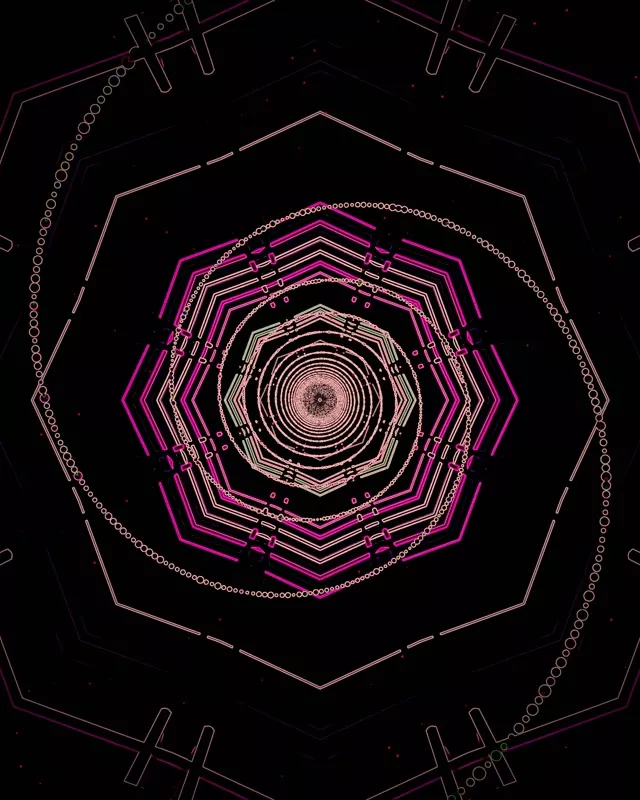 Tunnel Neon Vortice Ottagono VJLoops 4:5 Instagram 60fps Screensaver