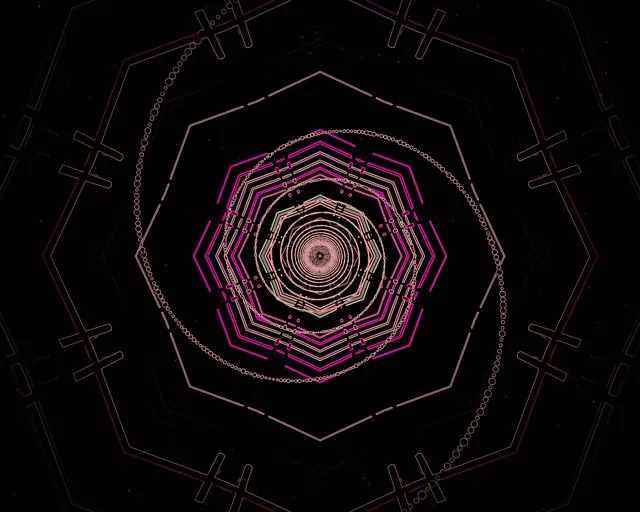 Neon Tunnel Octagon Vortex VJ Loop 5:4 Industrial 60fps Screensaver