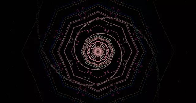 Neon Tunnel Skjermsparer PC 4K UHD 60fps VJLoops Rosa Heksagon