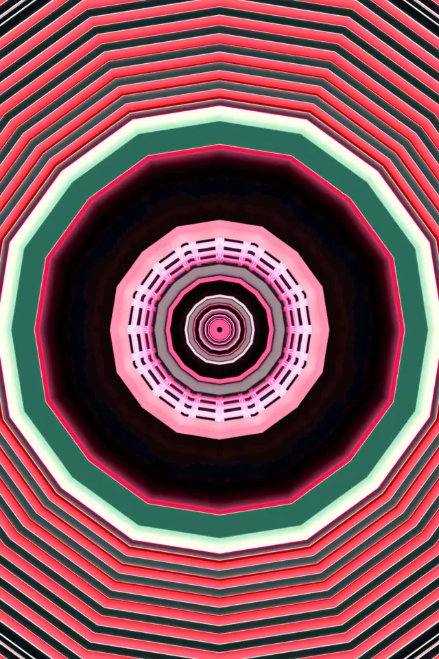 อุโมงค์นีออน Octagon Vortex 2:3 Photo Portrait 60fps Screensaver VJLoops