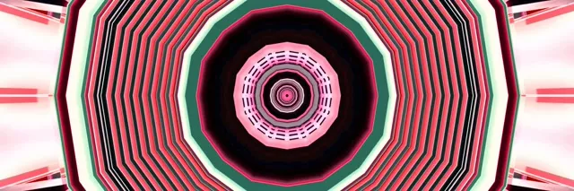 Neon Tunnel Pink Green Octagon Vortex VJ Loop 3:1 Triple Wide 60fps Screensaver
