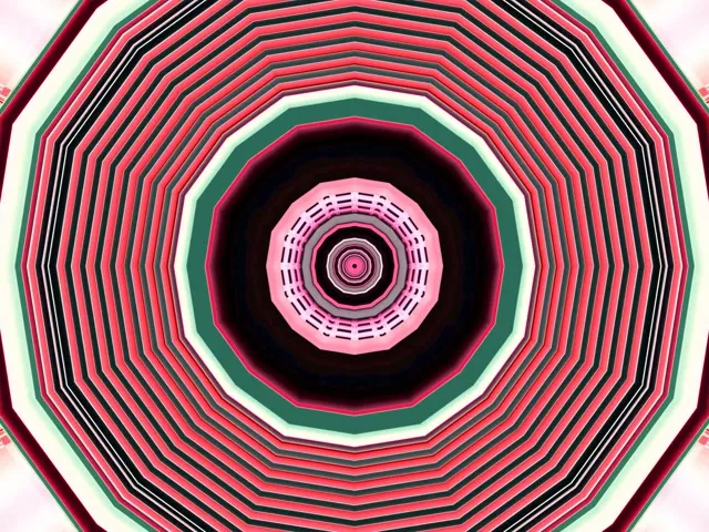 Neon Tunnel Rotating Octagon Vortex Pink Green 4:3 Classic 60fps Screensaver Vj Loop