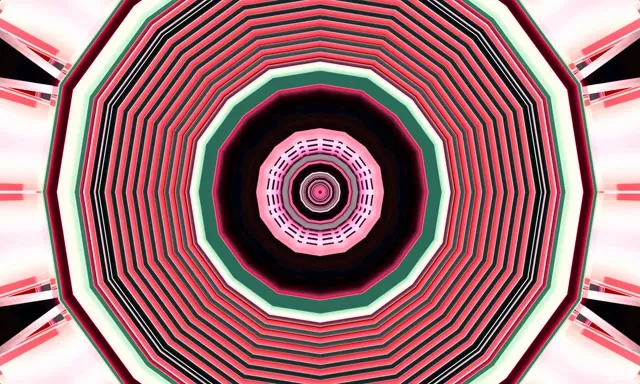 Neon Tunnel Octagon Vortex Pink Green 5:3 wide 60fps Screensaver Vj Loop