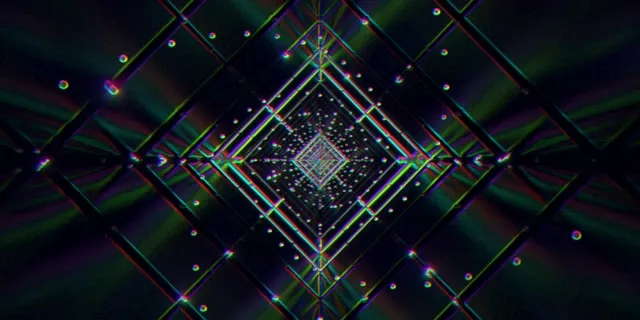 Neon Tunnel Pulsating Diamond Grid VJ Loop 60fps 2:1 Screensaver