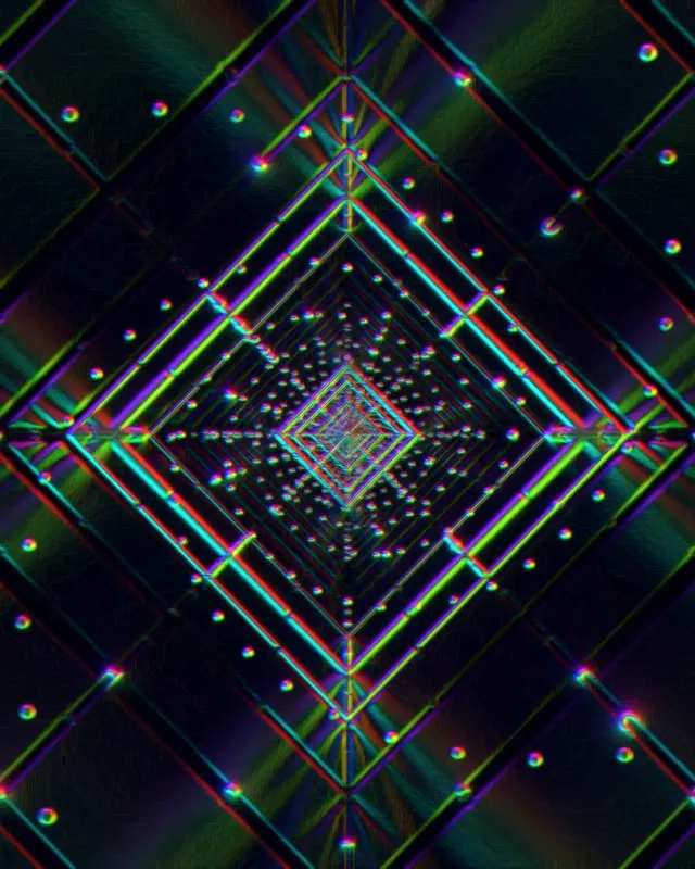 Neon Tunnel Diamond Vortex VJ Loop 4:5 Instagram 60fps Screensaver