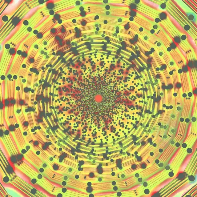 Neonový Tunel Spirálový Bodový Vír Šetřič Obrazovky VJ Loop 1:1 Čtverec 60fps