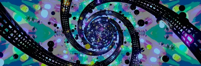 Neon Tunel Spirala Vrtlog VJ Loop 3:1 Trostruko Širok 60fps Screensaver