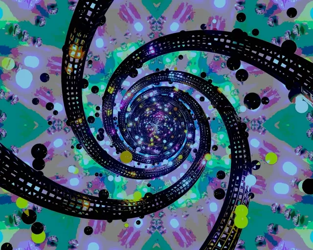 מנהרת ניאון ספירלה קליידוסקופ 5:4 תעשייתי 60fps שומר מסך Vj Loop