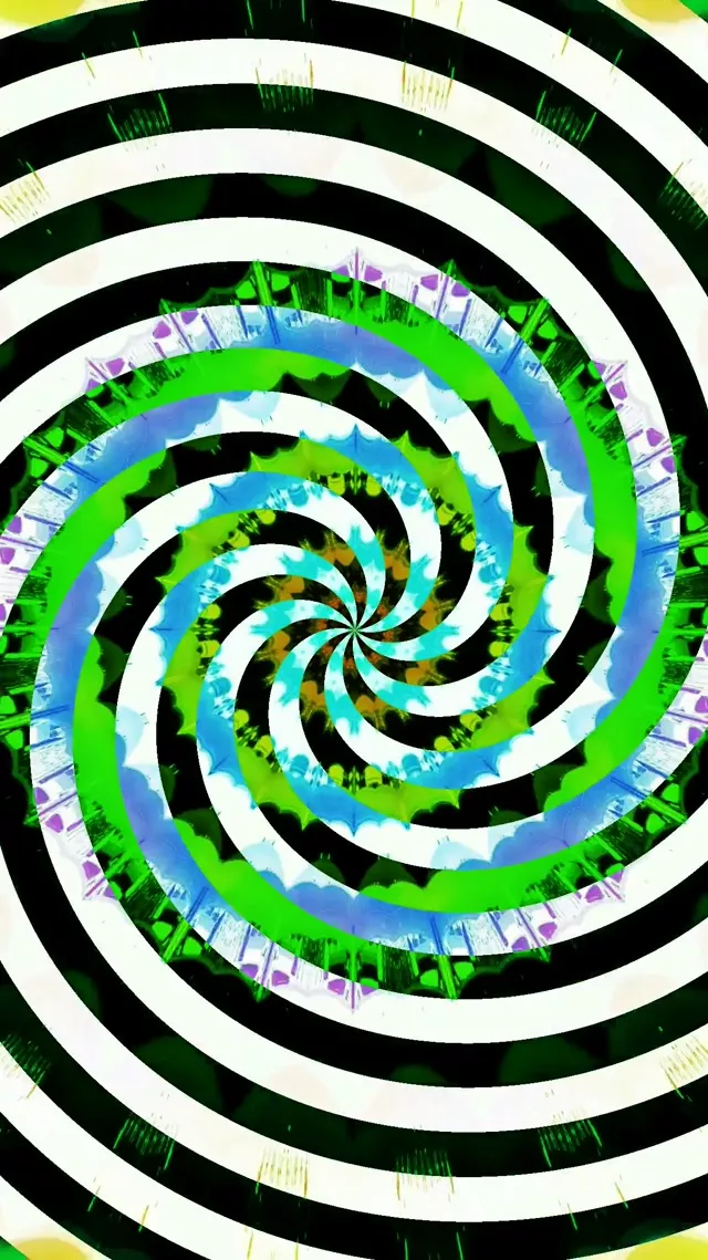 Neon Tunnel Spiral Vortex Green Black 9:16 Reels 60fps Screensaver Vj Loop