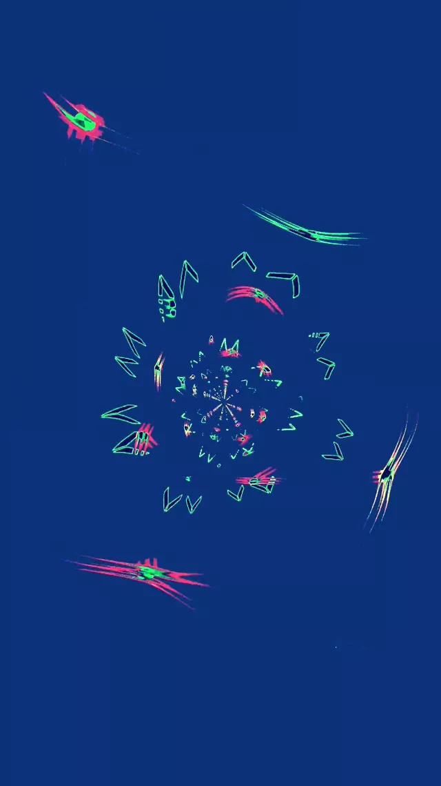 Neon Tunnel Spiral Pauseskærm 60fps 9:16 Reels VJ Loop Blå Grøn Pink