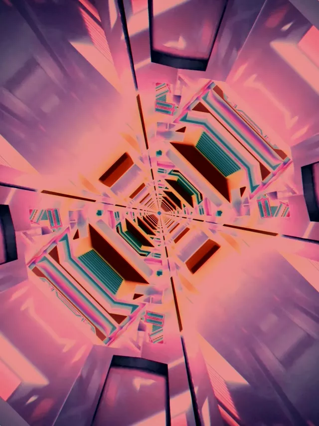 Neon Tunnel Spiral Vortex Pink VJ Loop 60fps 3:4 iPad Portrait Screensaver