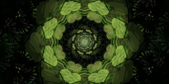 Túnel Neón Espiral Vórtice Verde VJ Loop 2:1 Univisium 60fps Protector de Pantalla