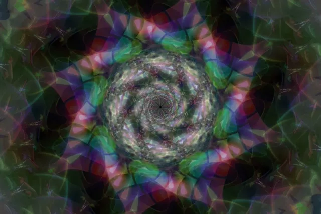 Neon Tunnel Spiraling Kaleidoscope Vortex 3:2 Surface 60fps Screensaver VJ Loop