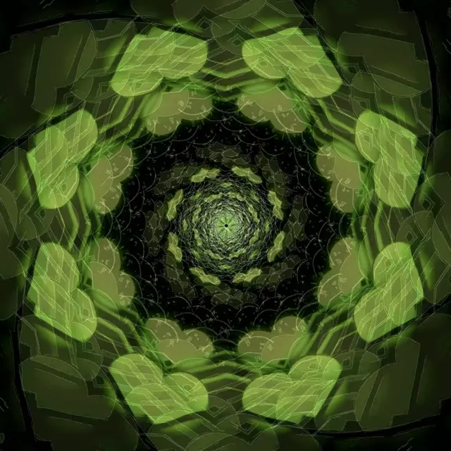 Neon Tunnel Spiraling Leaf Vortex 1:1 Square 60fps VJLoops Screensaver
