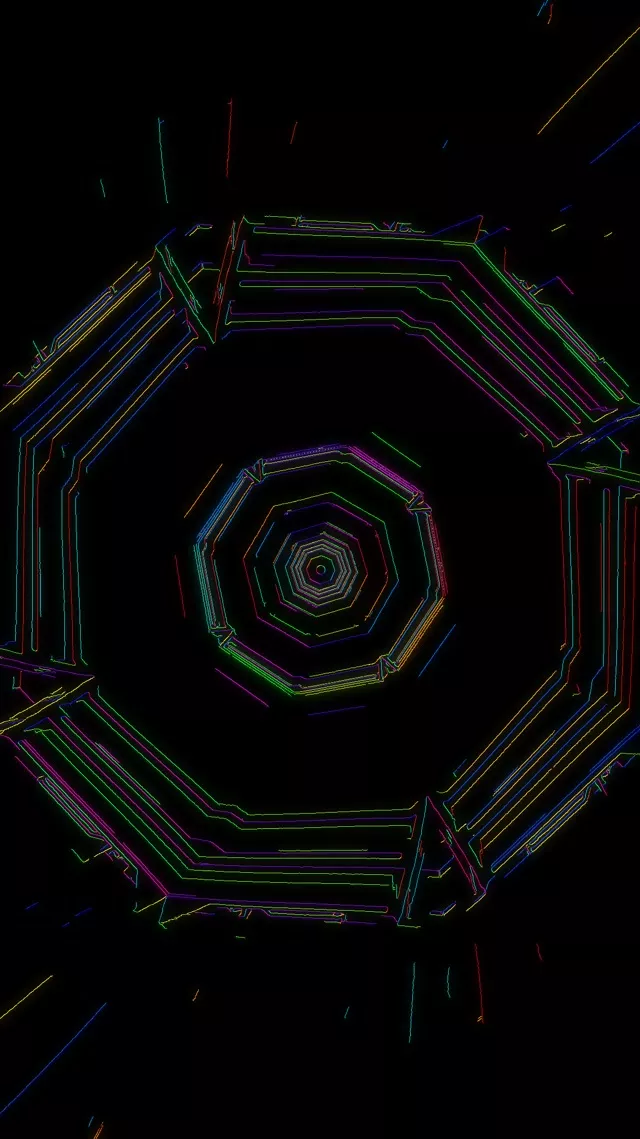 Terowongan Neon Vorteks Segi Delapan Spiral | 9:16 Reels 60fps VJ Loop Screensaver
