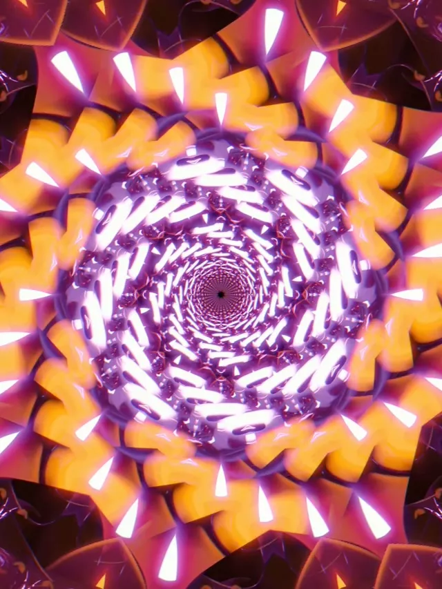 Neon Tunnel Spiraling Vortex | 3:4 iPad Portrait | 60fps VJ Loop Screensaver