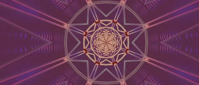 Neon Tunnel Star Kaleidoscope 21:9 Ultrawide 60fps Screensaver Vj Loop