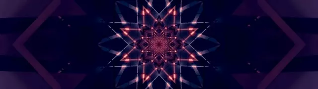 Neon Tunnel Ster Kaleidoscoop 32:9 Ultrawide 60fps Schermbeveiliging VJLoops