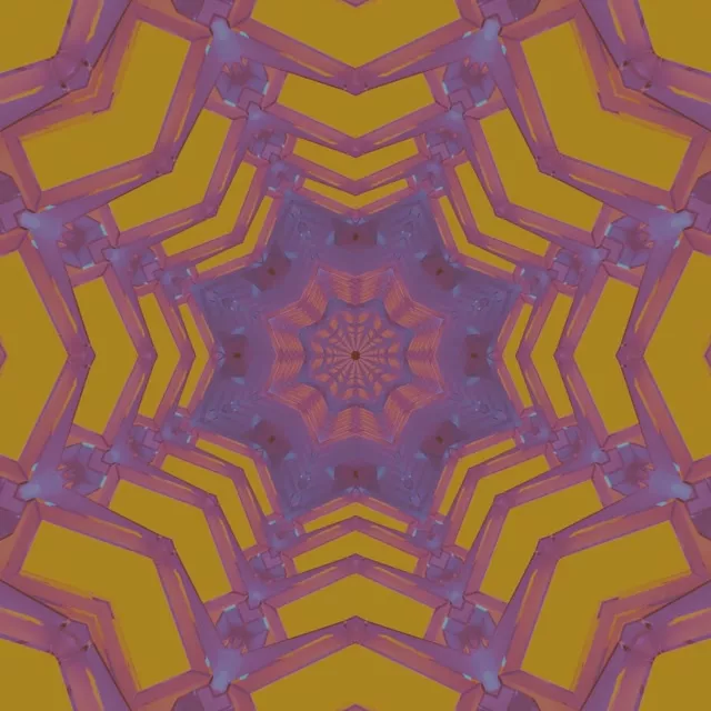 Neon Tunnel Star Kaleidoscope Purple Gold 1:1 Square 60fps Screensaver Vj Loop