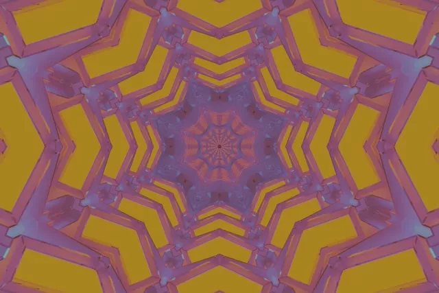 Tunnel Néon Étoile Kaléidoscope Violet Or 3:2 surface 60fps Économiseur d'écran VJLoops