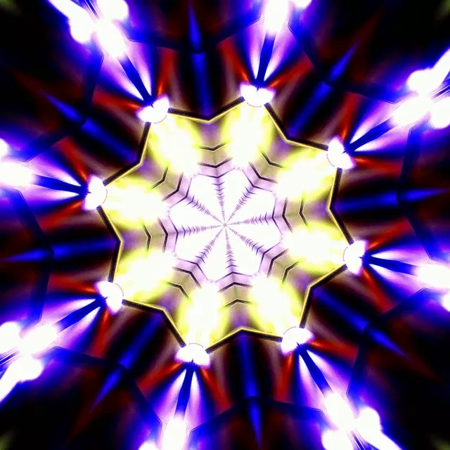 Neon Tunnel Star Kaleidoscope Vj Loop 1:1 Square 60fps Screensaver