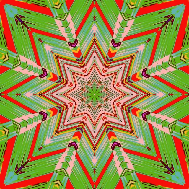 Neon Tunnel Star Kaleidoscope Vj Loop 1:1 Square 60fps Screensaver